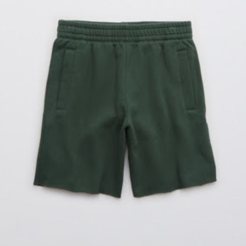 Aerie High Waisted Dad Sweat Short - Green - Small